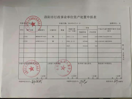 图为资产处置申报表