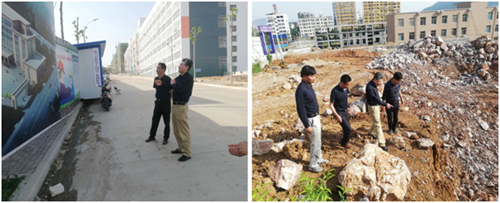 图为市残联对淅川县残联康复中心项目建设进展情况进行检查